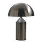 Oluce - Atollo lampe de table 233, nickel noir satiné / intérieur blanc RAL 9003