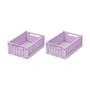 LIEWOOD - Weston Boîte de rangement, 25 x 18 x 9,5 cm, light lavender (lot de 2)