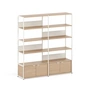 TipToe - Unit Système d'étagères, H 180 x 164 cm, 2 portes incluses, chêne / cream white
