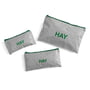 HAY - Candy Mono Trousse de toilette, plate, grise (3 pièces)