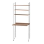 String - Combinaison de postes de travail, 78 x 200 x 30 cm, noyer / gris foncé