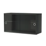String - Armoire vitrine avec portes coulissantes en verre 78 x 30 cm, gris foncé
