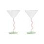 & klevering - Coupe Curve Verre à cocktail, rose (set de 2)
