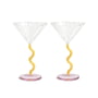 & klevering - Coupe Curve Verre à cocktail, caramel (set de 2)