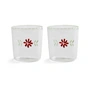 & klevering - Flora Verre à boire 300 ml, rouge (set de 2)