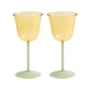 & klevering - Dot Verre à vin 180 ml, jaune (set de 2)