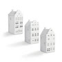 & klevering - Canal Haus Porte-bougies à réchaud #3, blanc (lot de 3)