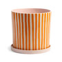 & klevering - Ray Pot de fleurs avec soucoupe, Ø 21,5 x 21 cm, orange / rose / blanc
