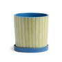 & klevering - Ray Pot de fleurs avec soucoupe, Ø 16,5 x 16,5 cm, vert / bleu / blanc
