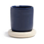 & klevering - Churros Pot de fleurs, Ø 24,5 x 25 cm, bleu / blanc