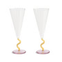 & klevering - Flute Flûte à champagne curve, 0,18 L, caramel (lot de 2)