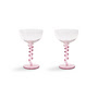 & klevering - Coupe Spiral Flûte à champagne, 0,2 L, rose (lot de 2)