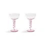 & klevering - Coupe Spiral Flûte à champagne, 0,2 L, rose (lot de 2)
