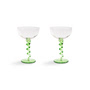 & klevering - Coupe Spiral Flûte à champagne, 0,2 L, vert (lot de 2)