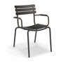 HOUE - ALUA Outdoor Dining chaise à accoudoirs, noir