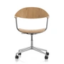 Vitra - Mynt Chaise de bureau piétement 4 branches, chêne naturel / aluminium sablé (roulettes pour sols durs)