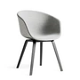 HAY - About A Chair AAC 23, chêne teinté noir / rembourrage intégral gris (Remix 123)