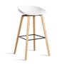 Copie - HAY - About A Stool AAS 32 H 75 cm, chêne laqué / noir / white 2. 0 (patins en plastique)