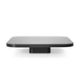 ClassiCon - Bow table basse, No. 4, 100 x 100 x 19 cm, acier noir / plateau en verre noir