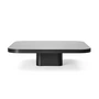 ClassiCon - Bow table basse, No. 5, 100 x 100 x 25 cm, acier noir / plateau en verre noir