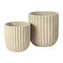 Broste Copenhagen - Fiber Pot à plantes, Ø 37 x 37 cm, beige antique (set de 2)