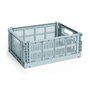 HAY - Colour Crate Panier M, 34,5 x 26,5 cm, dusty blue, recycled