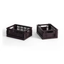 HAY - Colour Crate Panier Mini, 17 x 13 cm, bordeaux, recycled (lot de 2)