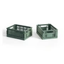 HAY - Colour Crate Panier Mini, 17 x 13 cm,vert sauge, recycled (set de 2)