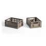 HAY - Colour Crate Panier Mini, 17 x 13 cm, warm grey, recycled (lot de 2)
