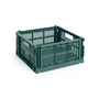HAY - Colour Crate Corbeille Square M, 29,5 x 29,5 cm, vert foncé, recyclée