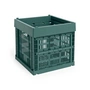 HAY - Colour Crate Corbeille Cube, 29,5 x 29,5 cm, vert foncé, recyclée