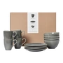 Broste Copenhagen - Nordic Rain Set de vaisselle pour le petit déjeuner, (12 pièces)