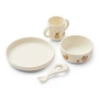LIEWOOD - Vivi Set de vaisselle en silicone, Farm, butterfly / apple blossom (set de 4)