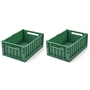 LIEWOOD - Weston Boîte de rangement, M, dusty ivy (lot de 2)