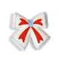 & klevering - Ribbon Coupe décorative, 22 x 22 cm, blanc cassé / rouge