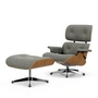Vitra - Lounge Chair & Ottoman, poli, cerisier naturel, Nubia, crème / brun foncé (nouvelles dimensions)