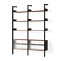 & Tradition - Rombe Configuration E Étagère avec élément de rangement, étagères en placage noyer / anthracite