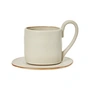 Ferm Living - Flow Tasse avec soucoupe, blanc cassé moucheté