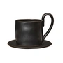 Ferm Living - Flow tasse avec soucoupe, noir