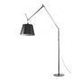 Artemide - Tolomeo Mega Lampadaire avec variateur, abat-jour en satin Ø 32 cm, alu-argent / noir