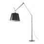 Artemide - Tolomeo Mega Lampadaire avec variateur, abat-jour en satin Ø 42 cm, alu-argent / noir