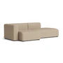 HAY - Mags Sofa 2,5 places, combinaison 3, accoudoir à gauche / warm grey (Maglia) (patins en feutre)