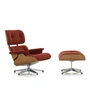 Vitra - Lounge Chair & Ottoman, poli, cerisier naturel, Calma, 07 brandy (nouvelles dimensions)