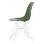 Vitra - Eames Plastic Side Chair DSR RE, blanc / forest (patins en feutre blanc)