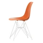 Vitra - Eames Plastic Side Chair DSR RE, blanc / orange rouille (patins en feutre blanc)