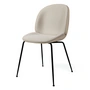 Gubi - Beetle Dining Chair Rembourrage intégral (Conic Base), noir / Vidar (146) / Cuir Valencia lin (Exclusive Edtion)