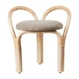 Gubi - Bistra tabouret, rotin naturel / Fustagno (002) (patins en plastique)