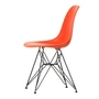 Vitra - Eames Plastic Side Chair DSR RE, basic dark / poppy red (patins en feutre basic dark)