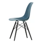 Vitra - Eames Plastic Side Chair DSW RE, érable noir / bleu mer (patins en feutre basic dark)