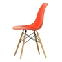 Vitra - Eames Plastic Side Chair DSW RE, frêne couleur miel / poppy red (patins en feutre basic dark)